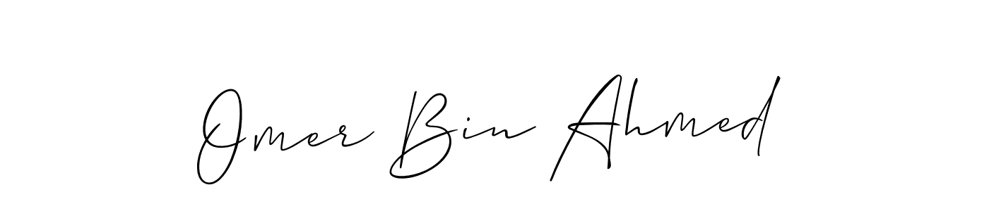 Allison_Script is a professional signature style that is perfect for those who want to add a touch of class to their signature. It is also a great choice for those who want to make their signature more unique. Get Omer Bin Ahmed name to fancy signature for free. Omer Bin Ahmed signature style 2 images and pictures png