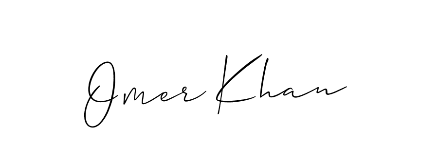How to make Omer Khan name signature. Use Allison_Script style for creating short signs online. This is the latest handwritten sign. Omer Khan signature style 2 images and pictures png