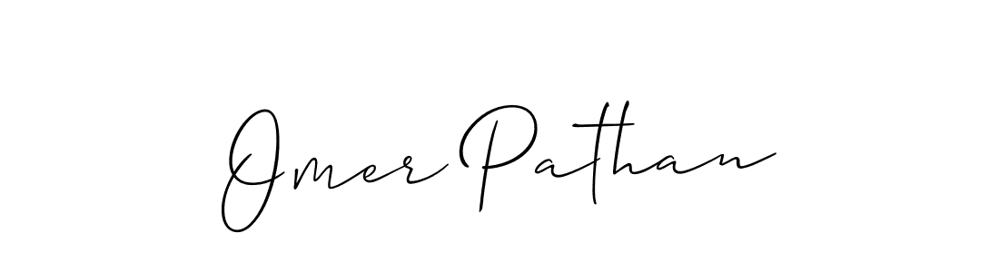 Design your own signature with our free online signature maker. With this signature software, you can create a handwritten (Allison_Script) signature for name Omer Pathan. Omer Pathan signature style 2 images and pictures png
