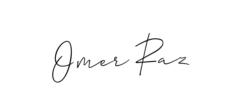 The best way (Allison_Script) to make a short signature is to pick only two or three words in your name. The name Omer Raz include a total of six letters. For converting this name. Omer Raz signature style 2 images and pictures png