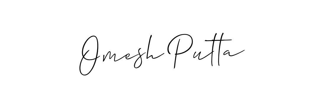 Use a signature maker to create a handwritten signature online. With this signature software, you can design (Allison_Script) your own signature for name Omesh Putta. Omesh Putta signature style 2 images and pictures png