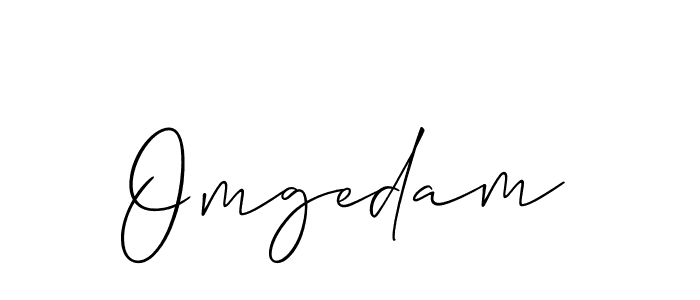 Use a signature maker to create a handwritten signature online. With this signature software, you can design (Allison_Script) your own signature for name Omgedam. Omgedam signature style 2 images and pictures png