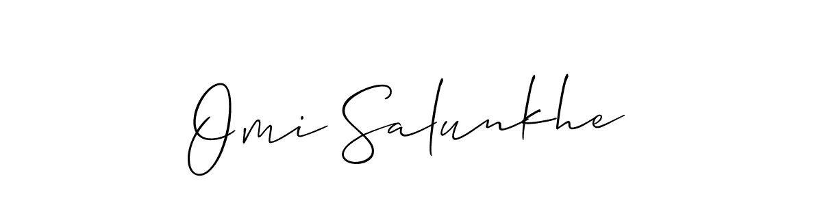 Use a signature maker to create a handwritten signature online. With this signature software, you can design (Allison_Script) your own signature for name Omi Salunkhe. Omi Salunkhe signature style 2 images and pictures png