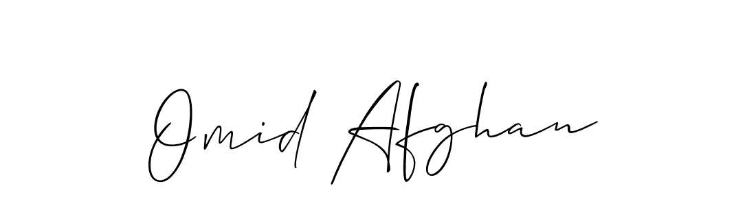Create a beautiful signature design for name Omid Afghan. With this signature (Allison_Script) fonts, you can make a handwritten signature for free. Omid Afghan signature style 2 images and pictures png