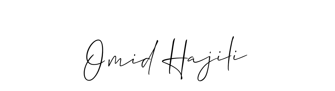 The best way (Allison_Script) to make a short signature is to pick only two or three words in your name. The name Omid Hajili include a total of six letters. For converting this name. Omid Hajili signature style 2 images and pictures png