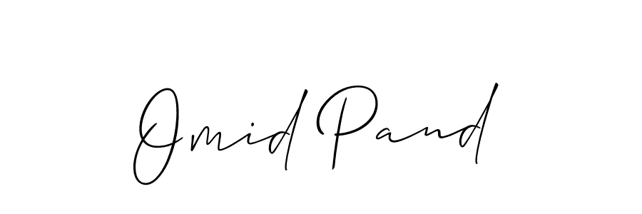 Also we have Omid Pand name is the best signature style. Create professional handwritten signature collection using Allison_Script autograph style. Omid Pand signature style 2 images and pictures png