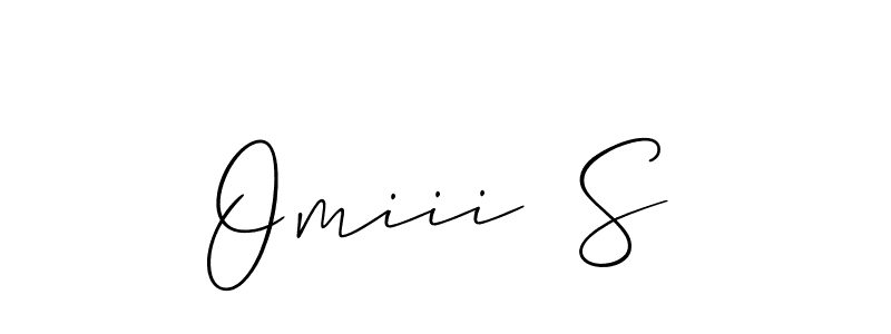 The best way (Allison_Script) to make a short signature is to pick only two or three words in your name. The name Omiii  S include a total of six letters. For converting this name. Omiii  S signature style 2 images and pictures png
