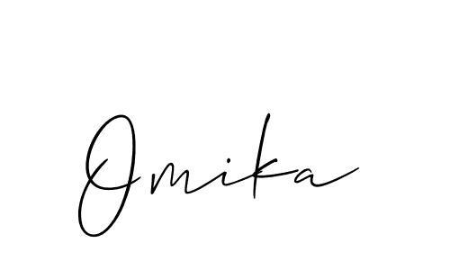 How to make Omika signature? Allison_Script is a professional autograph style. Create handwritten signature for Omika name. Omika signature style 2 images and pictures png