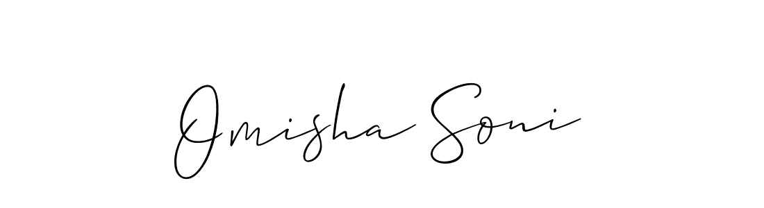 How to make Omisha Soni name signature. Use Allison_Script style for creating short signs online. This is the latest handwritten sign. Omisha Soni signature style 2 images and pictures png