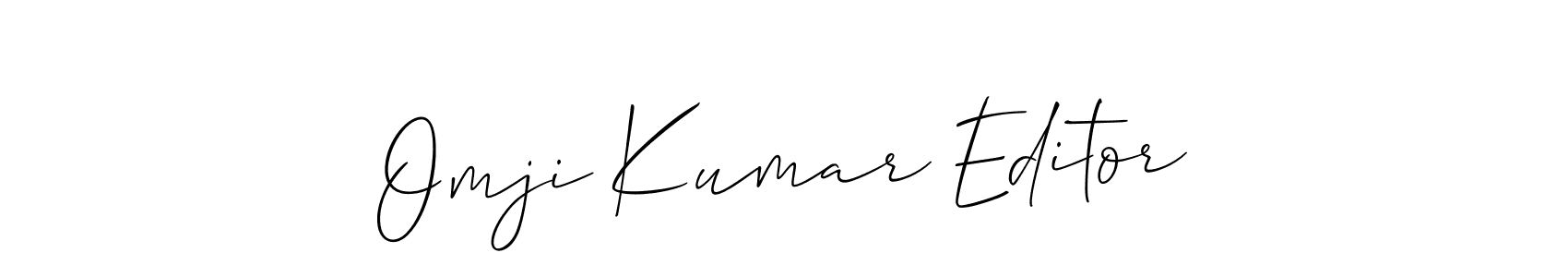 Allison_Script is a professional signature style that is perfect for those who want to add a touch of class to their signature. It is also a great choice for those who want to make their signature more unique. Get Omji Kumar Editor name to fancy signature for free. Omji Kumar Editor signature style 2 images and pictures png