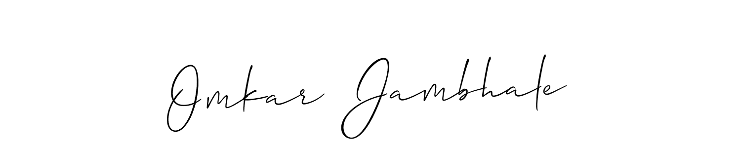 The best way (Allison_Script) to make a short signature is to pick only two or three words in your name. The name Omkar  Jambhale include a total of six letters. For converting this name. Omkar  Jambhale signature style 2 images and pictures png