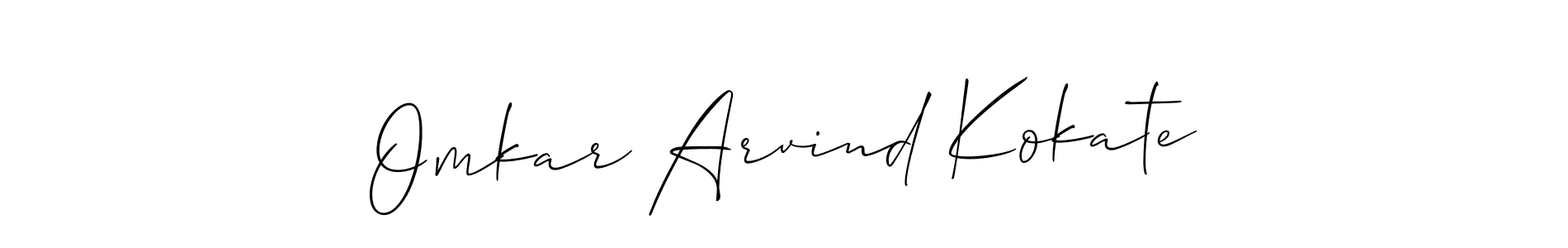 Use a signature maker to create a handwritten signature online. With this signature software, you can design (Allison_Script) your own signature for name Omkar Arvind Kokate. Omkar Arvind Kokate signature style 2 images and pictures png