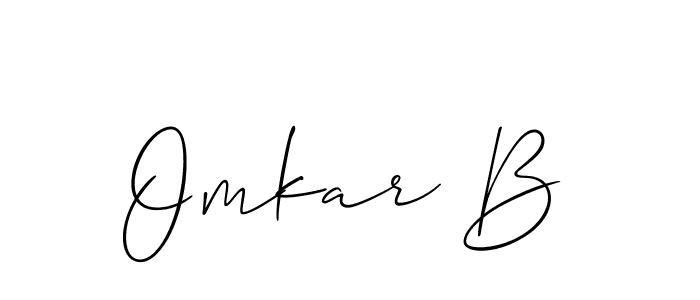 How to make Omkar B name signature. Use Allison_Script style for creating short signs online. This is the latest handwritten sign. Omkar B signature style 2 images and pictures png