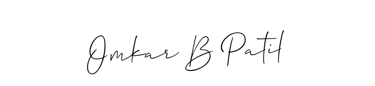 Use a signature maker to create a handwritten signature online. With this signature software, you can design (Allison_Script) your own signature for name Omkar B Patil. Omkar B Patil signature style 2 images and pictures png