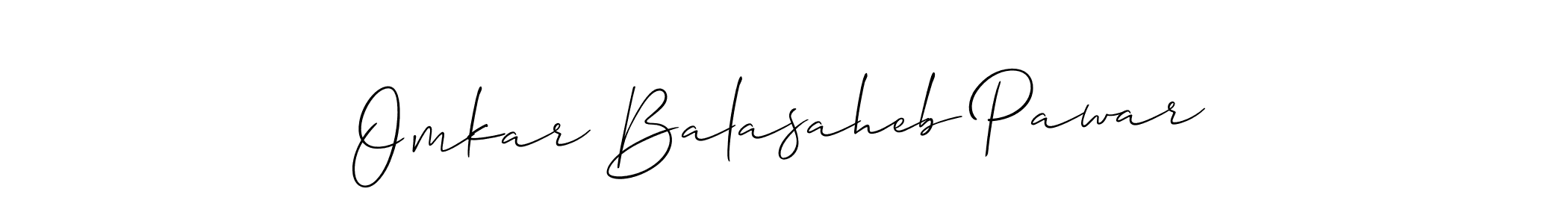 Make a beautiful signature design for name Omkar Balasaheb Pawar. With this signature (Allison_Script) style, you can create a handwritten signature for free. Omkar Balasaheb Pawar signature style 2 images and pictures png