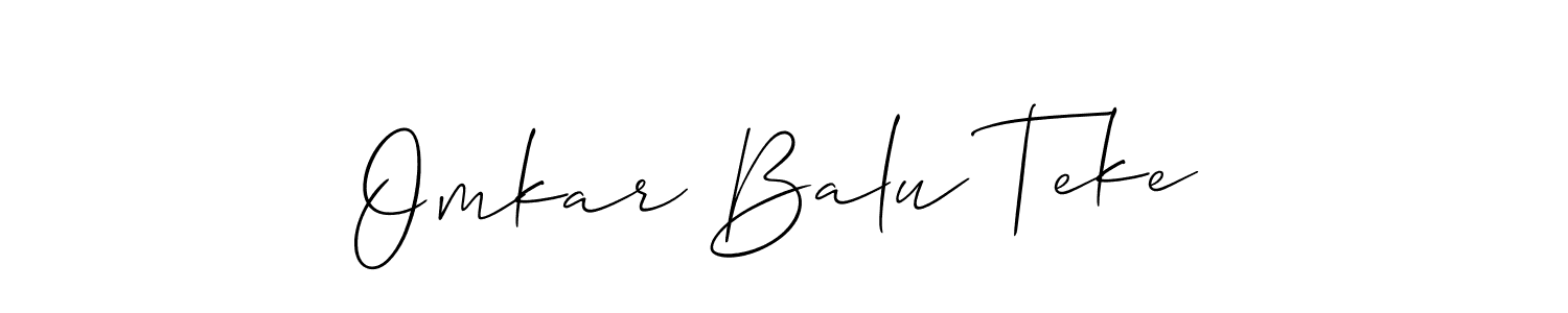 if you are searching for the best signature style for your name Omkar Balu Teke. so please give up your signature search. here we have designed multiple signature styles  using Allison_Script. Omkar Balu Teke signature style 2 images and pictures png