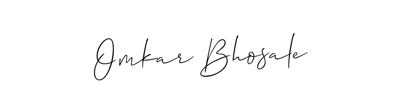 Make a beautiful signature design for name Omkar Bhosale. With this signature (Allison_Script) style, you can create a handwritten signature for free. Omkar Bhosale signature style 2 images and pictures png