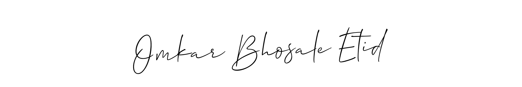 if you are searching for the best signature style for your name Omkar Bhosale Etid. so please give up your signature search. here we have designed multiple signature styles  using Allison_Script. Omkar Bhosale Etid signature style 2 images and pictures png