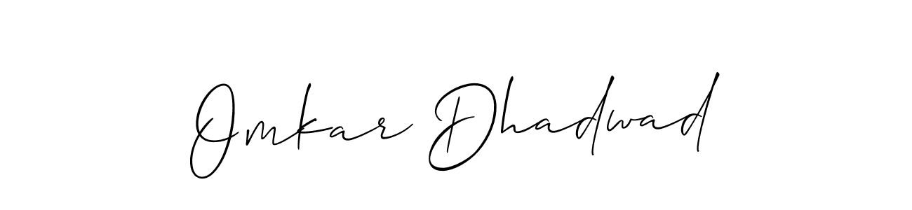 This is the best signature style for the Omkar Dhadwad name. Also you like these signature font (Allison_Script). Mix name signature. Omkar Dhadwad signature style 2 images and pictures png