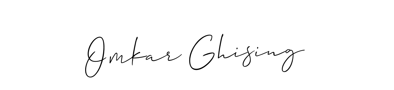 How to make Omkar Ghising name signature. Use Allison_Script style for creating short signs online. This is the latest handwritten sign. Omkar Ghising signature style 2 images and pictures png