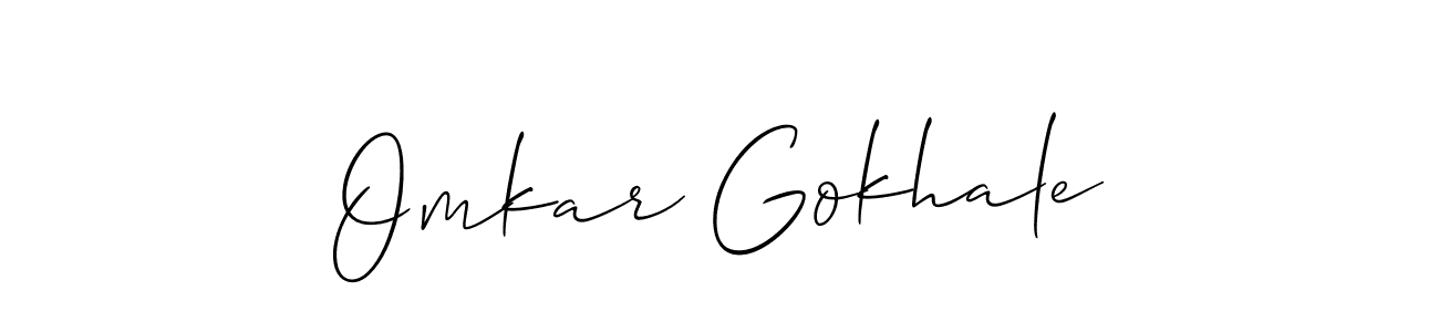 Make a beautiful signature design for name Omkar Gokhale. With this signature (Allison_Script) style, you can create a handwritten signature for free. Omkar Gokhale signature style 2 images and pictures png