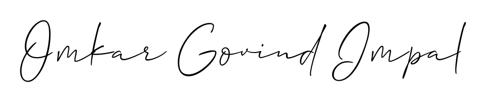 Designed for modern professionals: Omkar Govind Impal name signature crafted with Allison_Script script. Ready for digital PDF workflows. Omkar Govind Impal signature style 2 images and pictures png