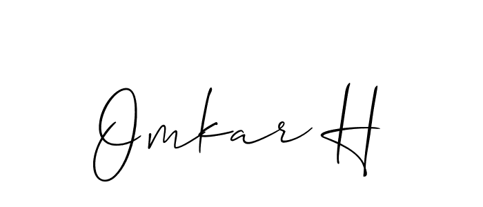 Create a beautiful signature design for name Omkar H. With this signature (Allison_Script) fonts, you can make a handwritten signature for free. Omkar H signature style 2 images and pictures png