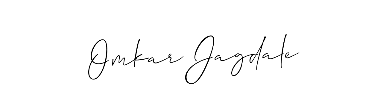 How to make Omkar Jagdale name signature. Use Allison_Script style for creating short signs online. This is the latest handwritten sign. Omkar Jagdale signature style 2 images and pictures png