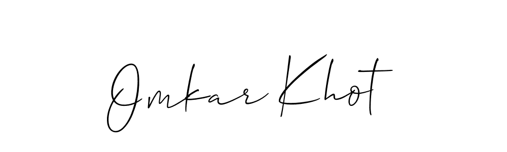 Design your own signature with our free online signature maker. With this signature software, you can create a handwritten (Allison_Script) signature for name Omkar Khot. Omkar Khot signature style 2 images and pictures png