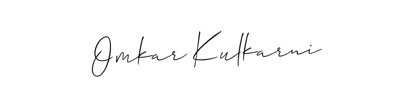 How to make Omkar Kulkarni signature? Allison_Script is a professional autograph style. Create handwritten signature for Omkar Kulkarni name. Omkar Kulkarni signature style 2 images and pictures png