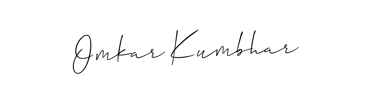 The best way (Allison_Script) to make a short signature is to pick only two or three words in your name. The name Omkar Kumbhar include a total of six letters. For converting this name. Omkar Kumbhar signature style 2 images and pictures png