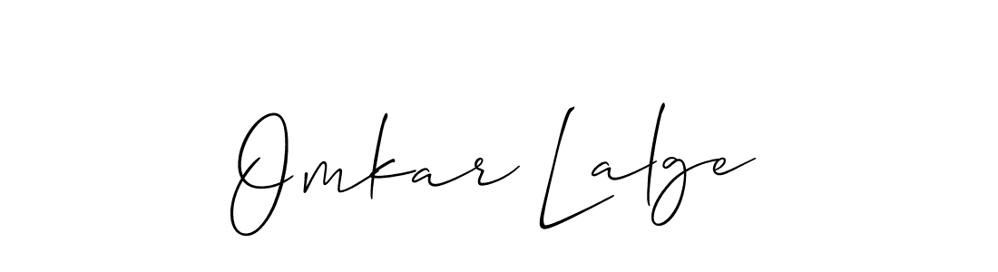 How to Draw Omkar Lalge signature style? Allison_Script is a latest design signature styles for name Omkar Lalge. Omkar Lalge signature style 2 images and pictures png