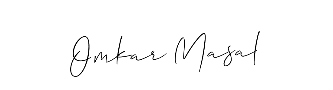 Omkar Masal stylish signature style. Best Handwritten Sign (Allison_Script) for my name. Handwritten Signature Collection Ideas for my name Omkar Masal. Omkar Masal signature style 2 images and pictures png