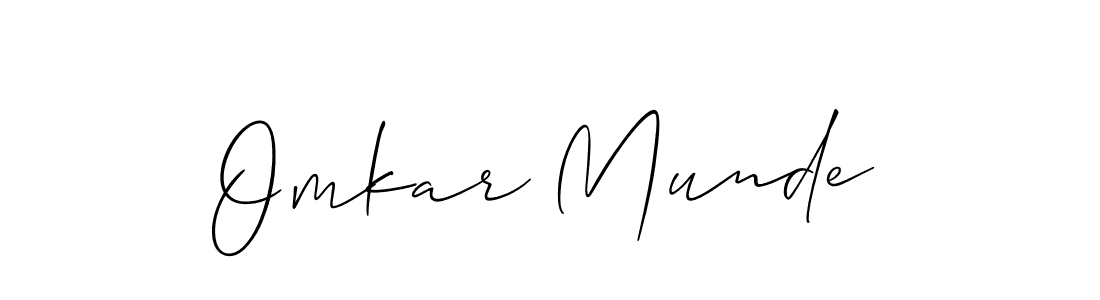Allison_Script is a professional signature style that is perfect for those who want to add a touch of class to their signature. It is also a great choice for those who want to make their signature more unique. Get Omkar Munde name to fancy signature for free. Omkar Munde signature style 2 images and pictures png