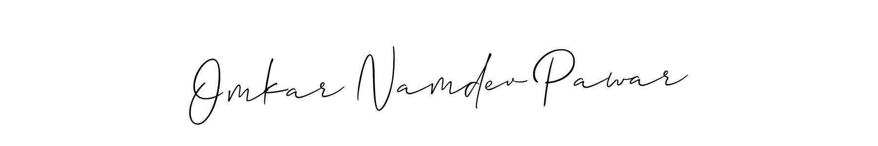 How to make Omkar Namdev Pawar name signature. Use Allison_Script style for creating short signs online. This is the latest handwritten sign. Omkar Namdev Pawar signature style 2 images and pictures png