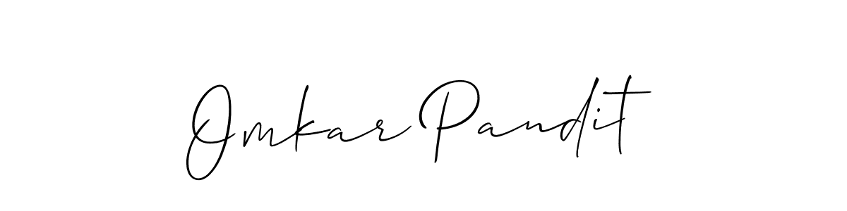 You should practise on your own different ways (Allison_Script) to write your name (Omkar Pandit) in signature. don't let someone else do it for you. Omkar Pandit signature style 2 images and pictures png