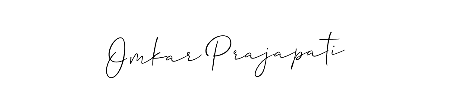 Similarly Allison_Script is the best handwritten signature design. Signature creator online .You can use it as an online autograph creator for name Omkar Prajapati. Omkar Prajapati signature style 2 images and pictures png