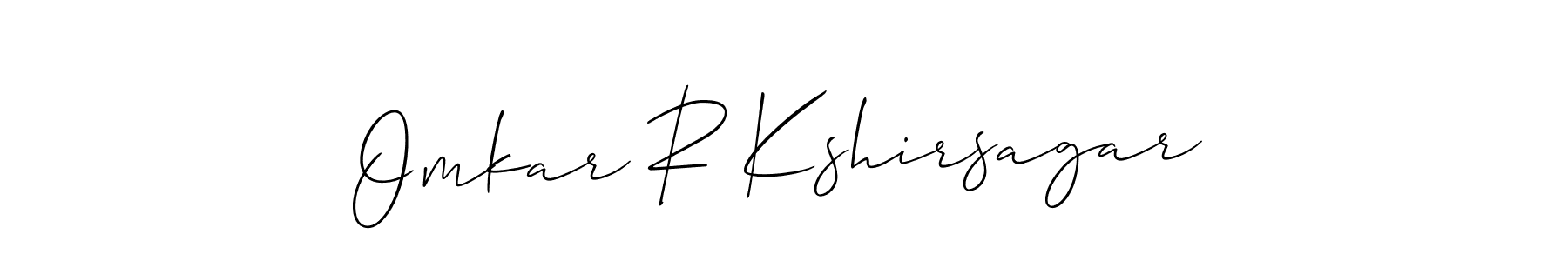 Use a signature maker to create a handwritten signature online. With this signature software, you can design (Allison_Script) your own signature for name Omkar R Kshirsagar. Omkar R Kshirsagar signature style 2 images and pictures png