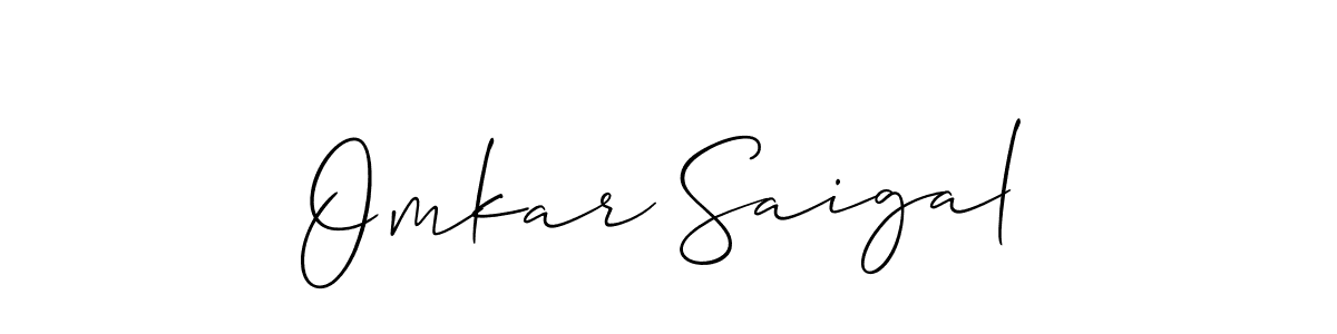 This is the best signature style for the Omkar Saigal name. Also you like these signature font (Allison_Script). Mix name signature. Omkar Saigal signature style 2 images and pictures png