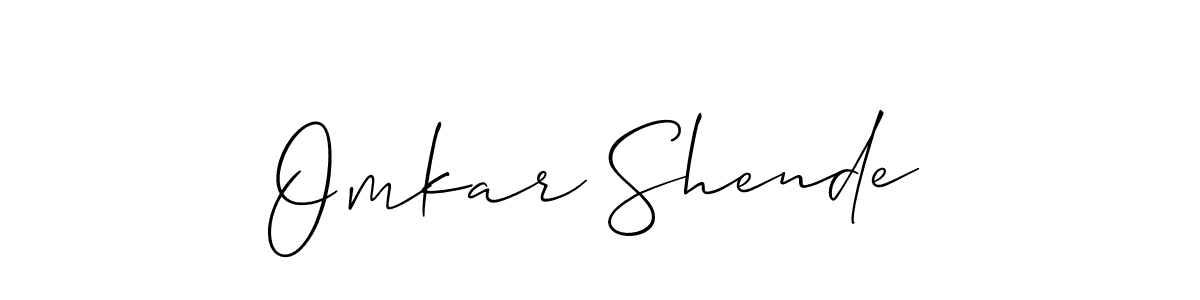 Create a beautiful signature design for name Omkar Shende. With this signature (Allison_Script) fonts, you can make a handwritten signature for free. Omkar Shende signature style 2 images and pictures png