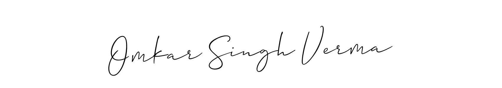 You should practise on your own different ways (Allison_Script) to write your name (Omkar Singh Verma) in signature. don't let someone else do it for you. Omkar Singh Verma signature style 2 images and pictures png