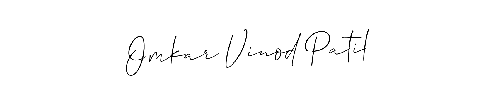 How to make Omkar Vinod Patil name signature. Use Allison_Script style for creating short signs online. This is the latest handwritten sign. Omkar Vinod Patil signature style 2 images and pictures png