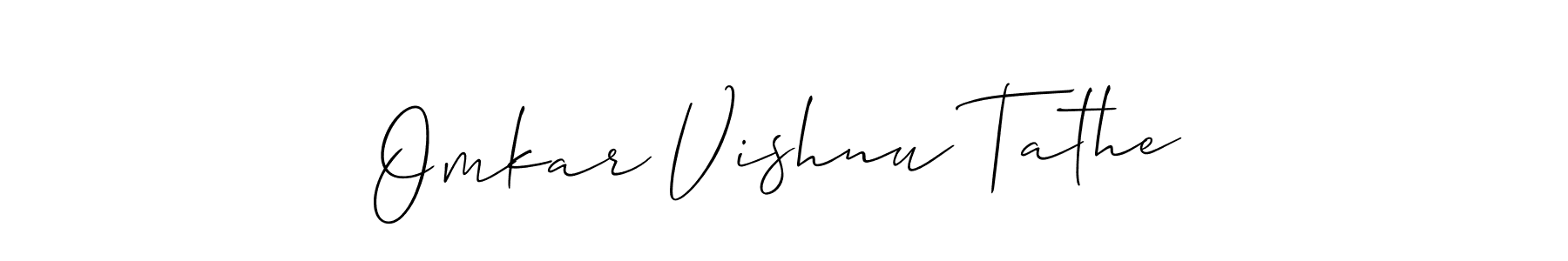 Create a beautiful signature design for name Omkar Vishnu Tathe. With this signature (Allison_Script) fonts, you can make a handwritten signature for free. Omkar Vishnu Tathe signature style 2 images and pictures png