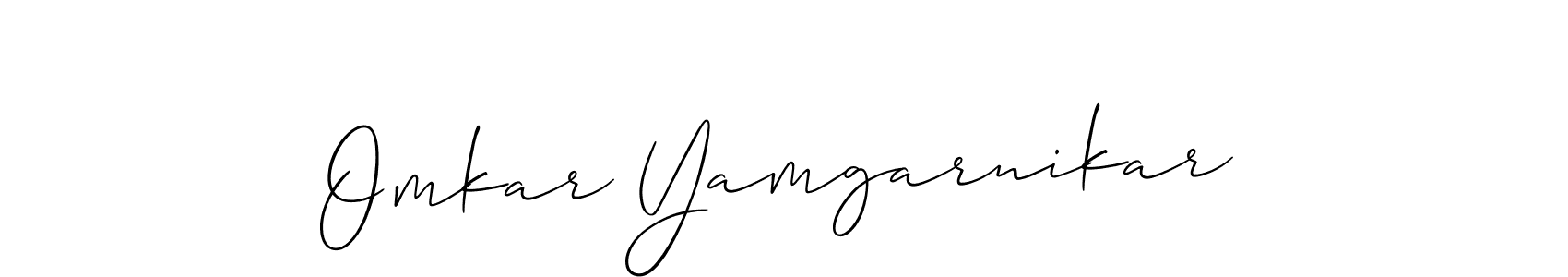 Create a beautiful signature design for name Omkar Yamgarnikar. With this signature (Allison_Script) fonts, you can make a handwritten signature for free. Omkar Yamgarnikar signature style 2 images and pictures png