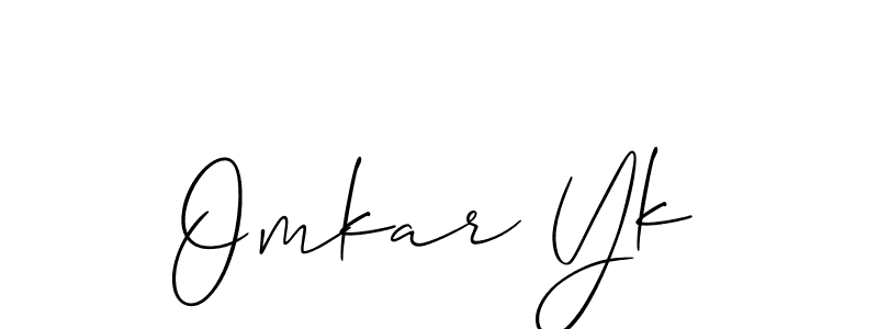 Create a beautiful signature design for name Omkar Yk. With this signature (Allison_Script) fonts, you can make a handwritten signature for free. Omkar Yk signature style 2 images and pictures png