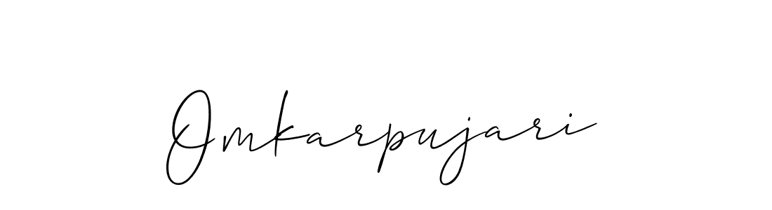 The best way (Allison_Script) to make a short signature is to pick only two or three words in your name. The name Omkarpujari include a total of six letters. For converting this name. Omkarpujari signature style 2 images and pictures png