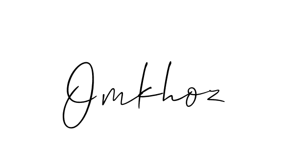 Create a beautiful signature design for name Omkhoz. With this signature (Allison_Script) fonts, you can make a handwritten signature for free. Omkhoz signature style 2 images and pictures png