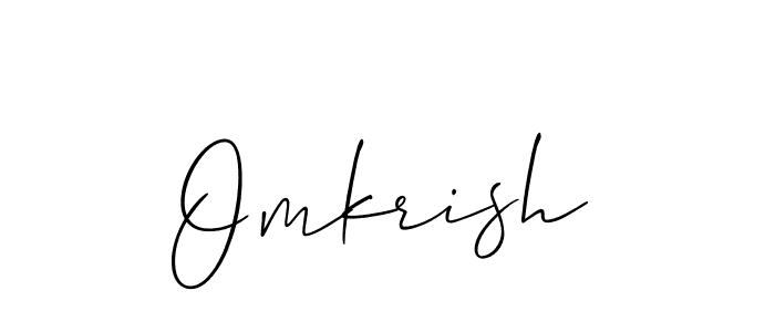 How to make Omkrish signature? Allison_Script is a professional autograph style. Create handwritten signature for Omkrish name. Omkrish signature style 2 images and pictures png