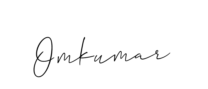 Omkumar stylish signature style. Best Handwritten Sign (Allison_Script) for my name. Handwritten Signature Collection Ideas for my name Omkumar. Omkumar signature style 2 images and pictures png