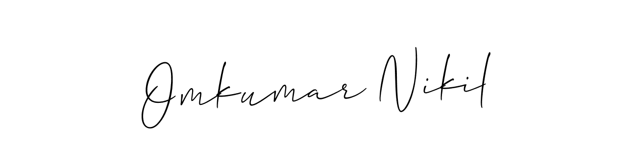 You should practise on your own different ways (Allison_Script) to write your name (Omkumar Nikil) in signature. don't let someone else do it for you. Omkumar Nikil signature style 2 images and pictures png